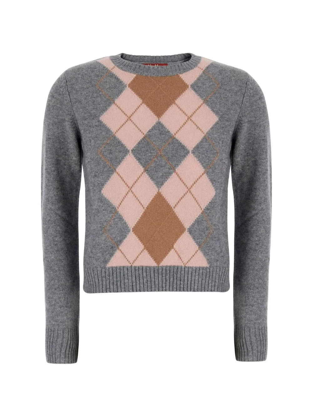 argyle-intarsia knit sweater - 1