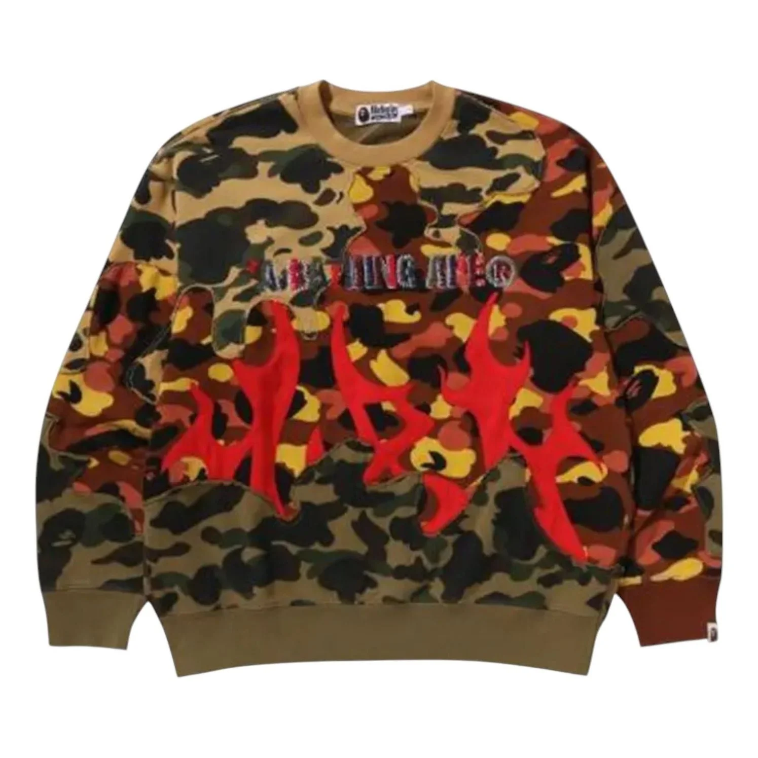 A Bathing Ape 1st Camo Upcycled Relaxed Fit Crewneck Sweatshirt 'Multicolor' 1L80-113-305-MULTICOLOR - 1