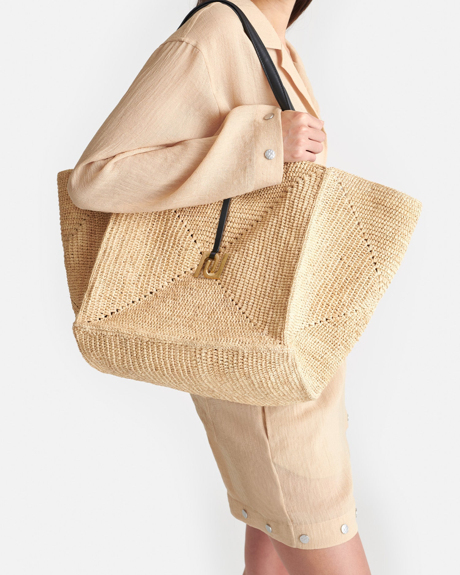 Raffia Charm Tote - 4