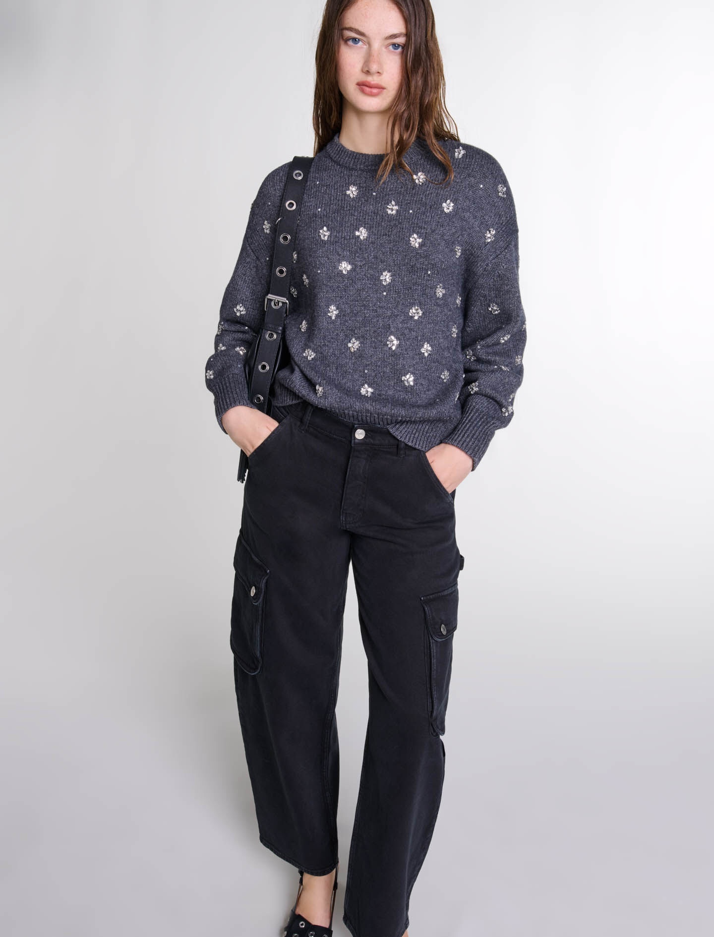 Knitted jumper with rhinestones - 5