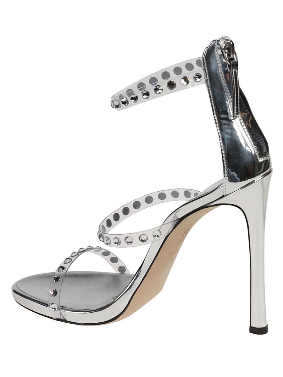 GIUSEPPE ZANOTTI HARMONY SHINE LEATHER HEEL SANDALS - 3