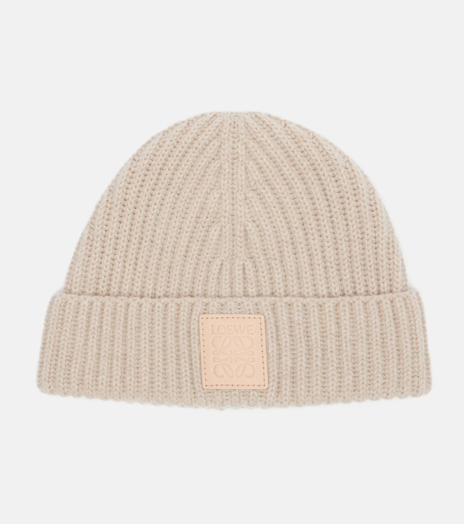 Anagram ribbed-knit cashmere beanie - 1