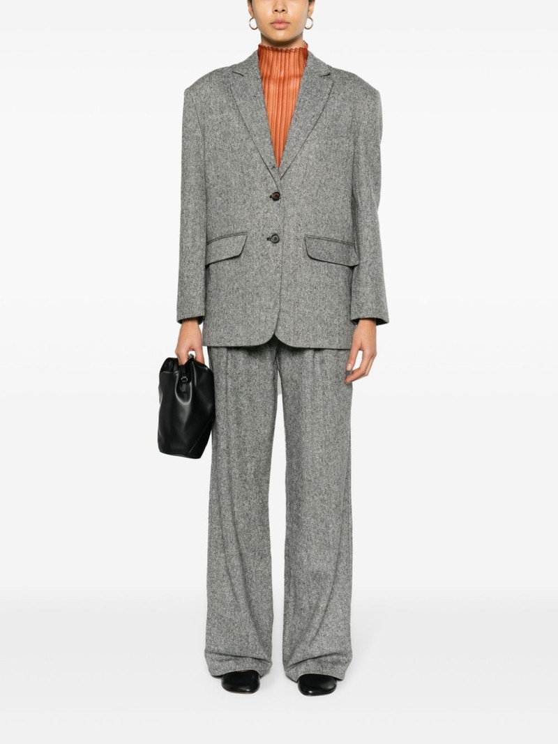 ANINE BING herringbone single-breasted blazer outlook