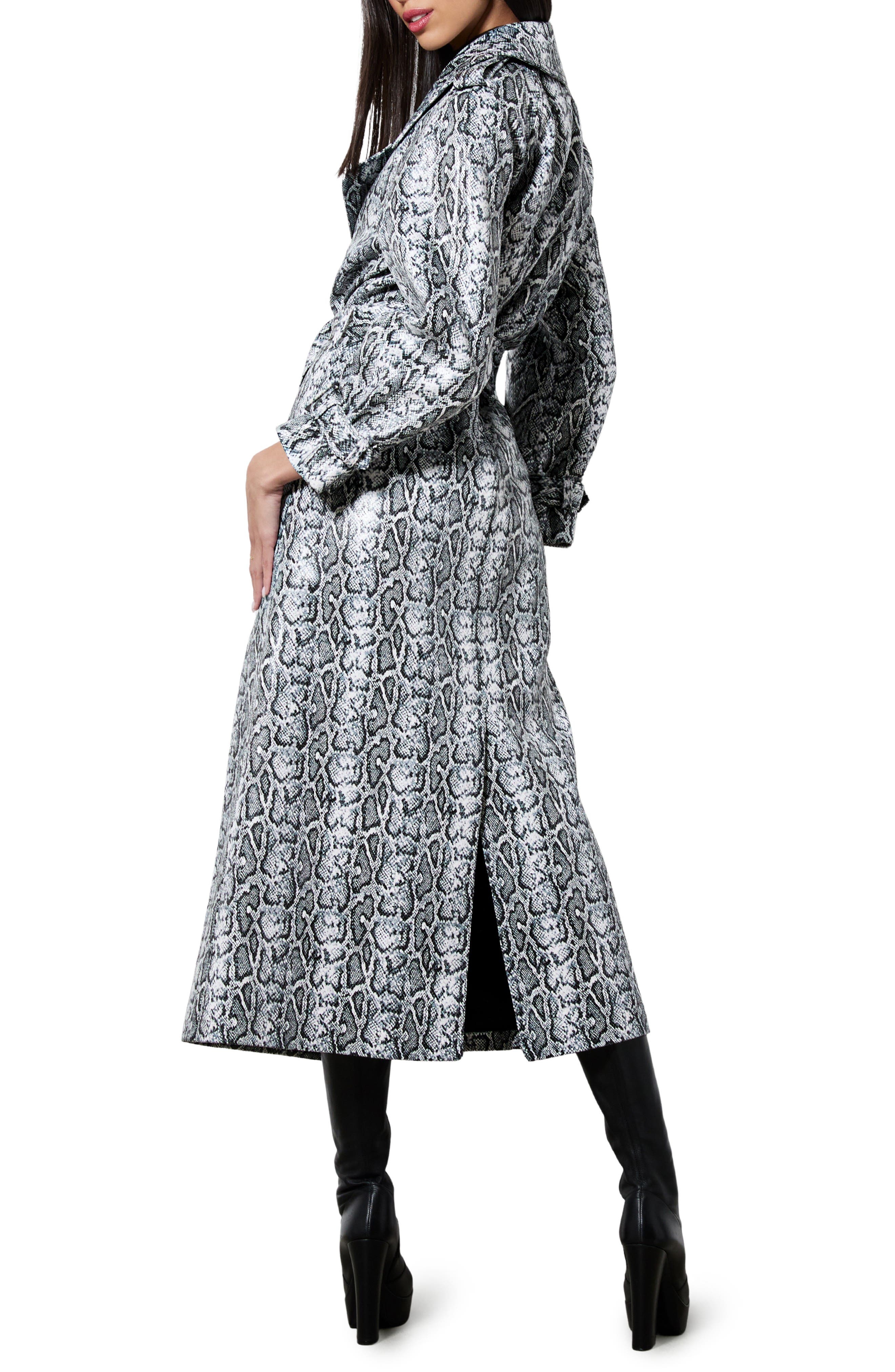 Alice + Olivia Jarret Snakeskin Print Coat in Off White/Black Python at Nordstrom - 2