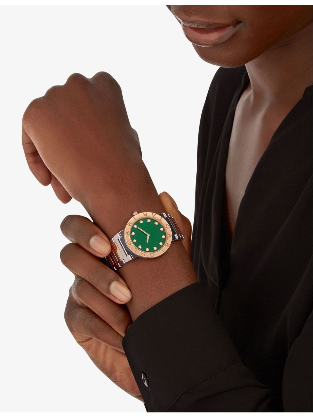 Bulgari Bulgari 18ct rose gold, stainless-steel and brilliant-cut diamond quartz watch - 5