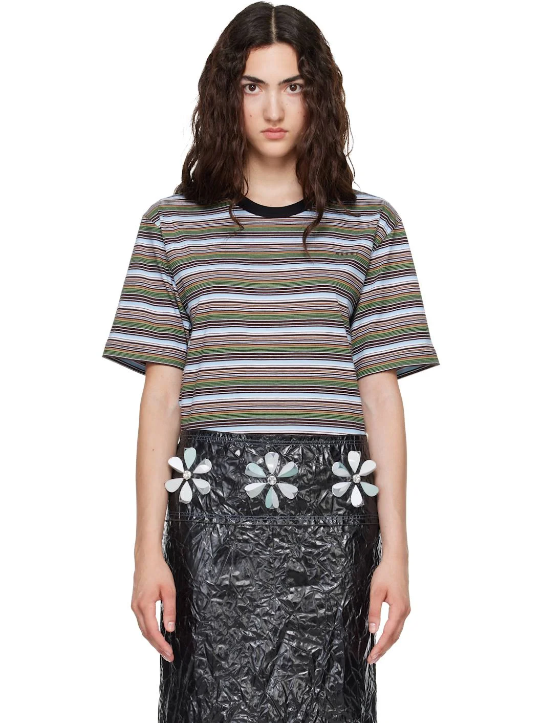 Multicolor Striped Cotton T-shirt - 1