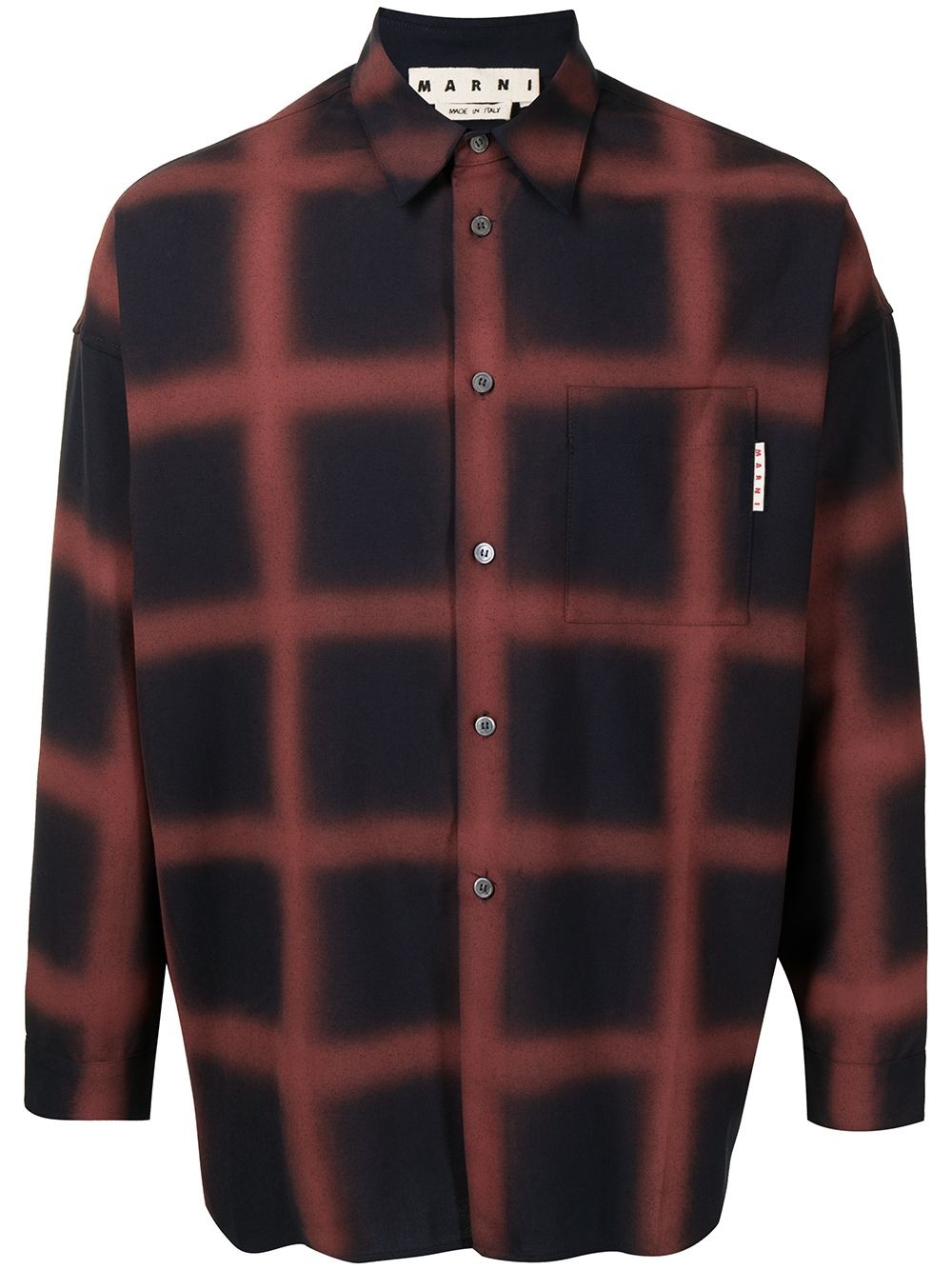 check-print wool shirt - 1