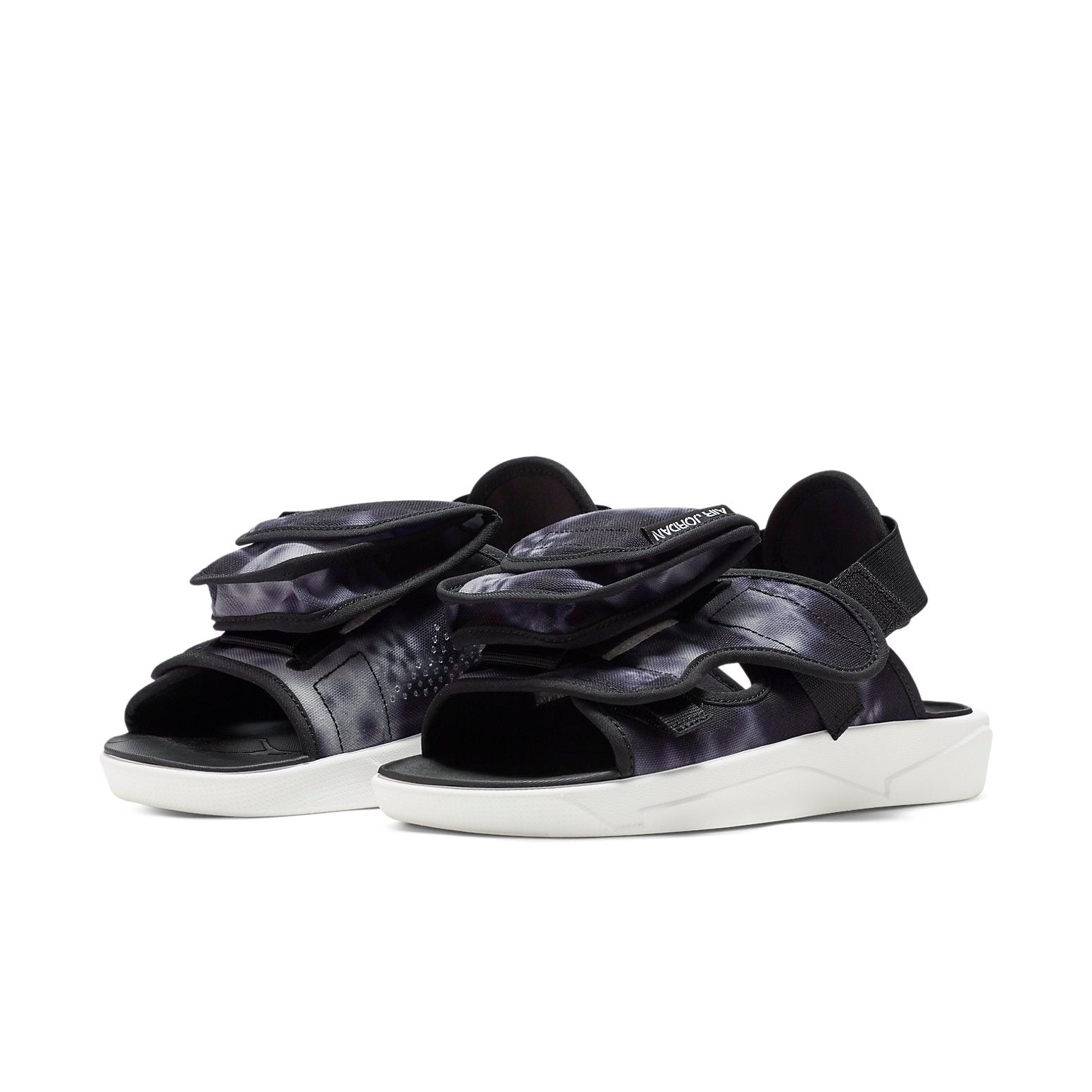 Air Jordan LS Slide Cozy Non-Slip Outdoor Sports Sandals Black White Tie Dye 'Black White' CZ0791-00 - 3