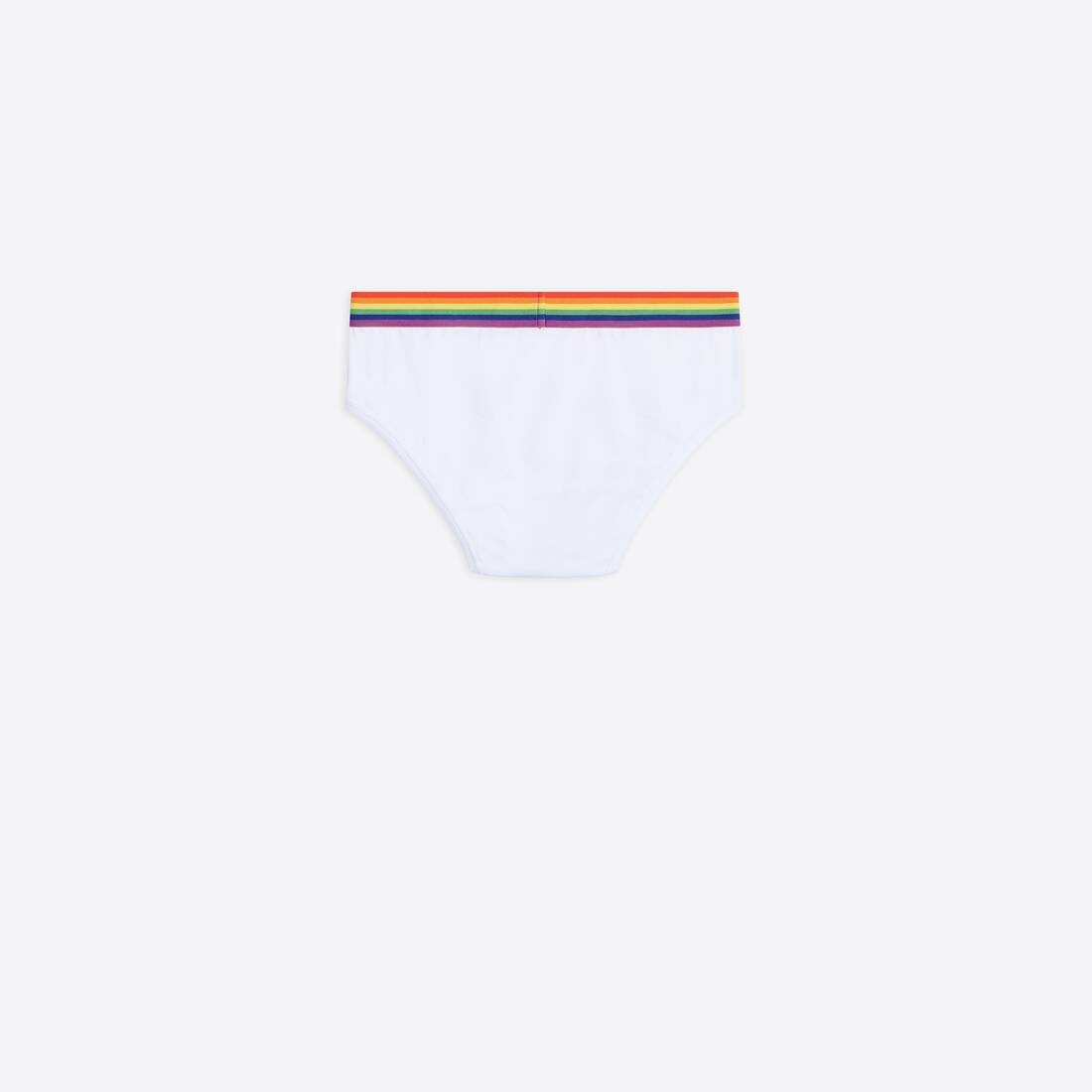 Men's Pride Slip Briefs in White - 2