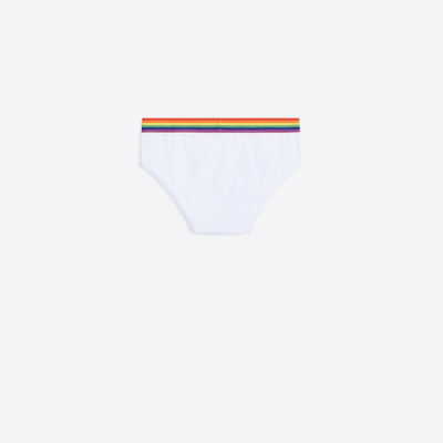 BALENCIAGA Men's Pride Slip Briefs in White outlook