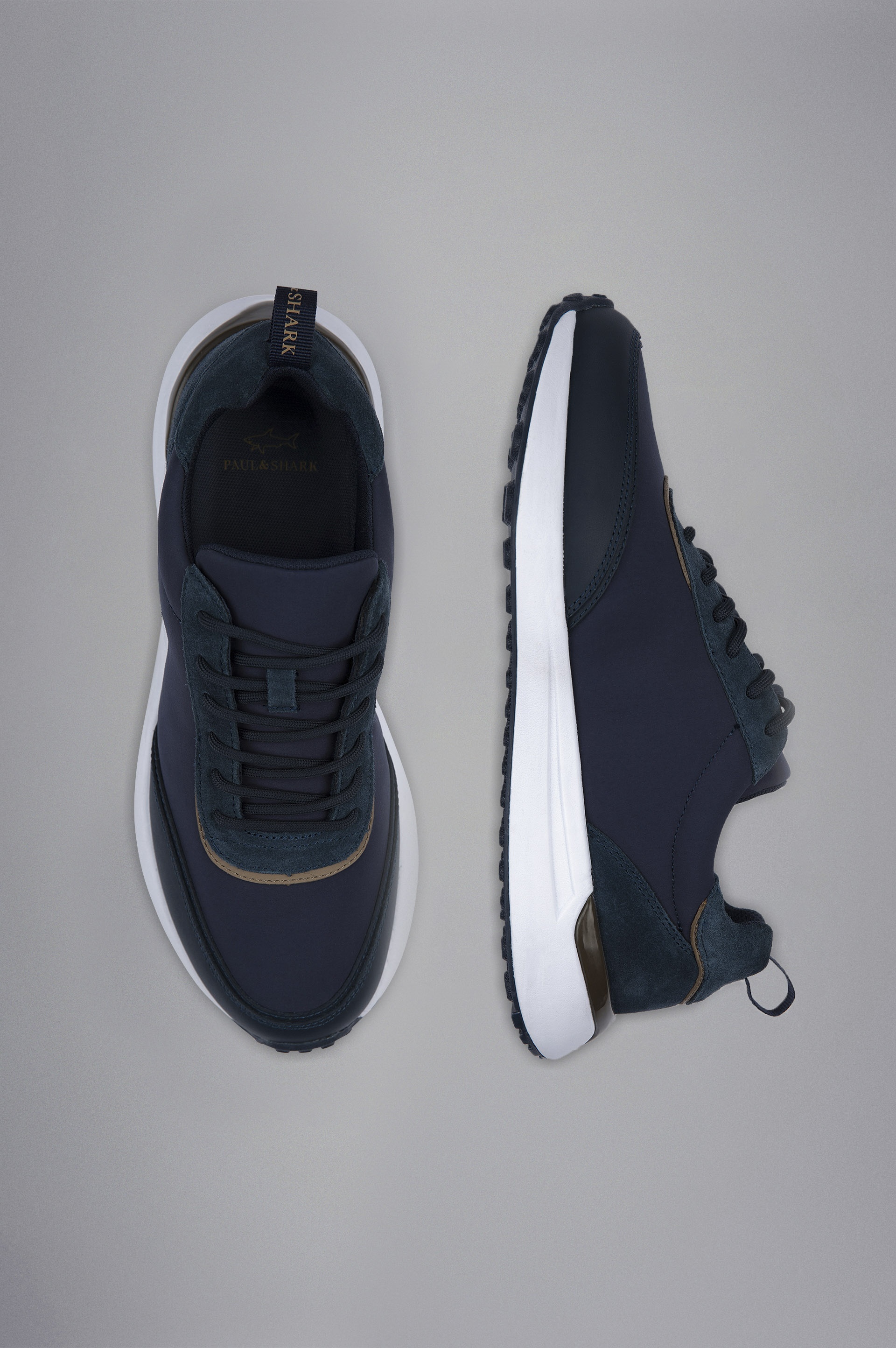 TECH FABRIC AND LEATHER HYBRID SNEAKERS - 2