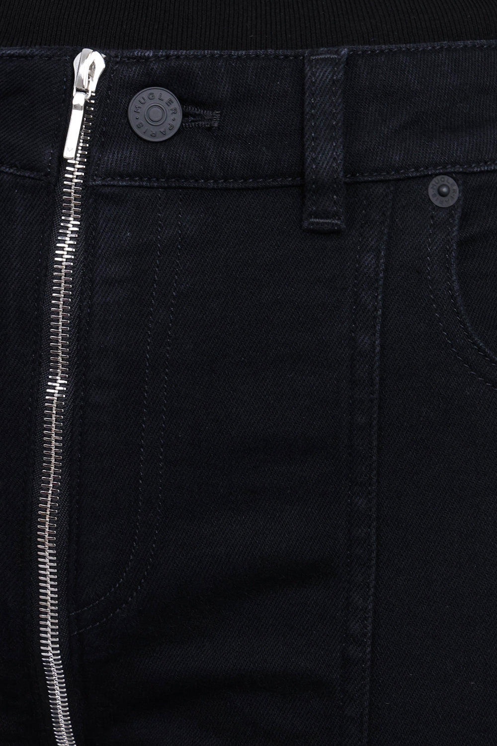 FRONT ZIP DETAIL PANTS | BLACK - 5