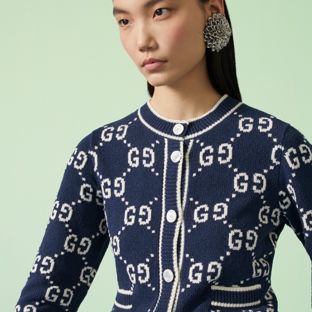 GG cotton jacquard cardigan - 3