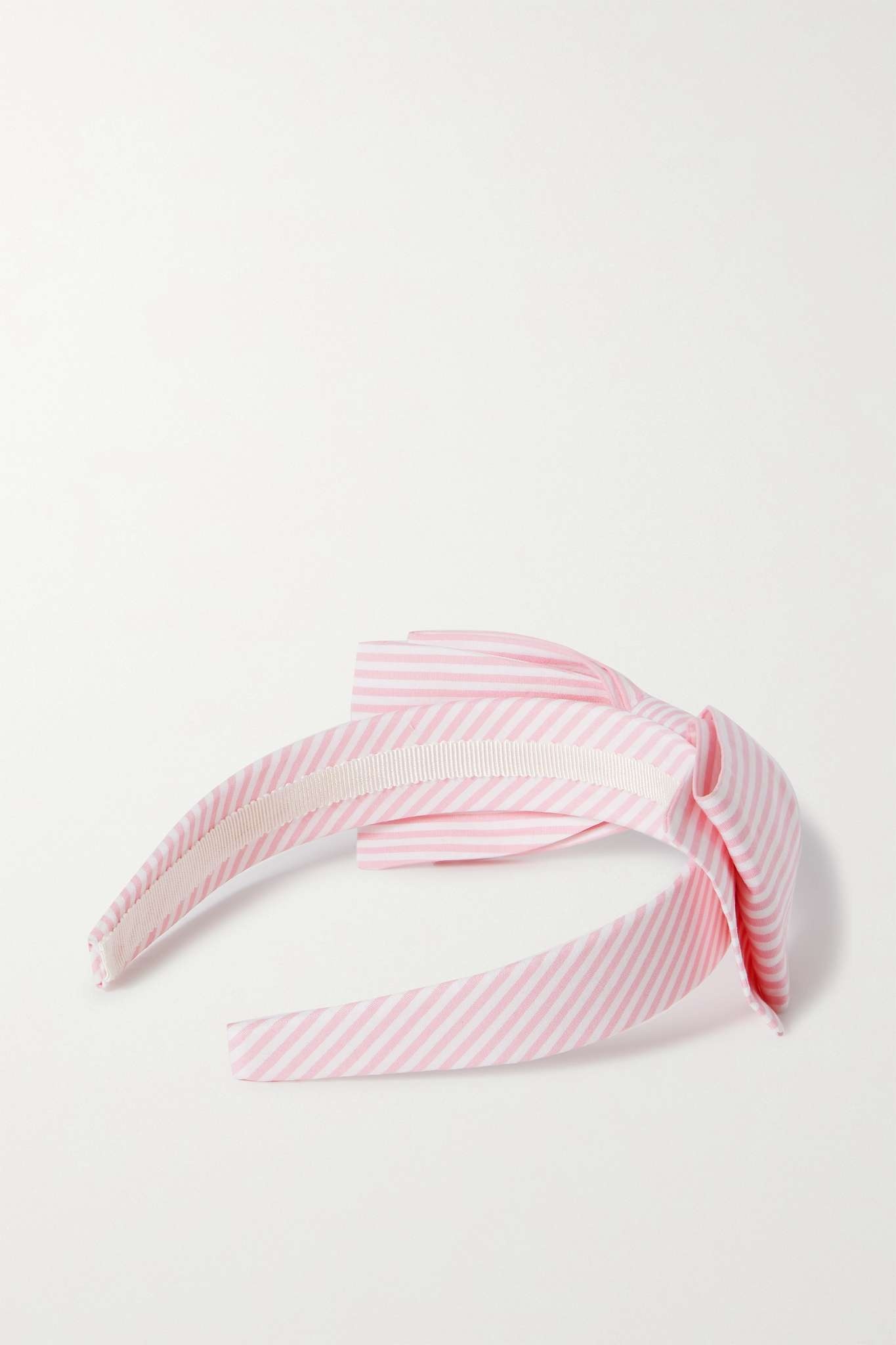 Bow-embellished striped cotton headband - 3