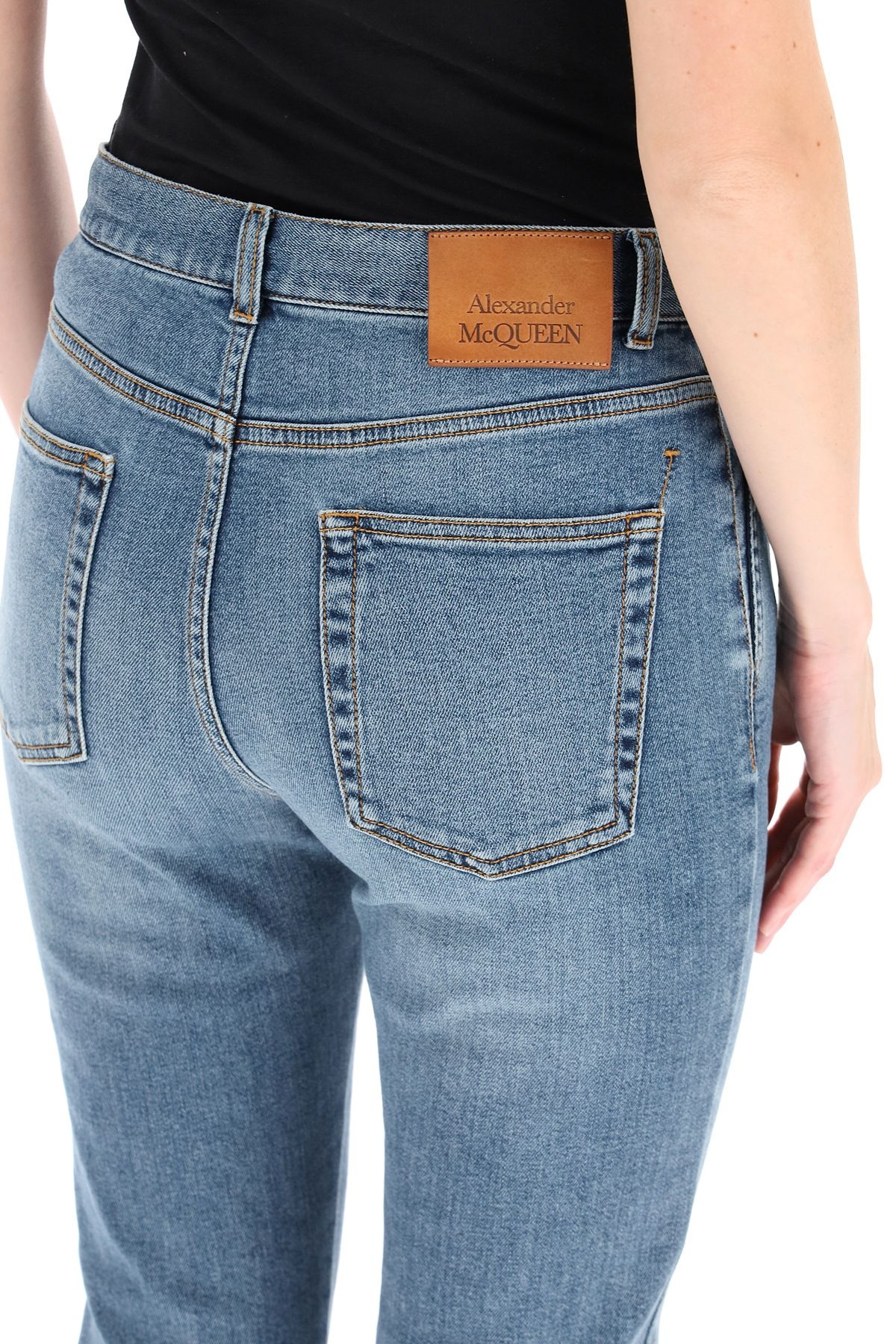 SLIM WASHED DENIM JEANS - 5