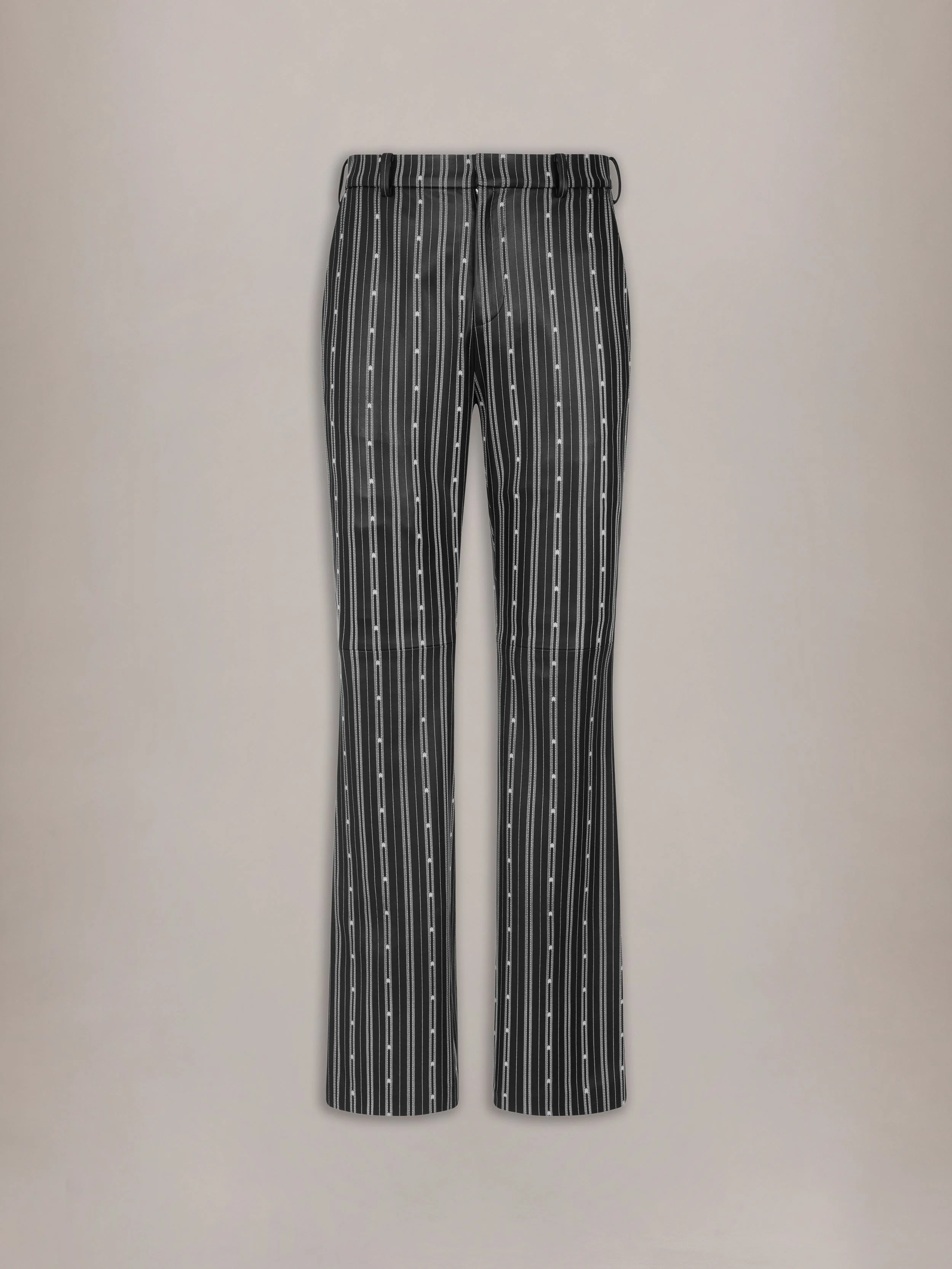 STRIPED LEATHER TROUSER - 1