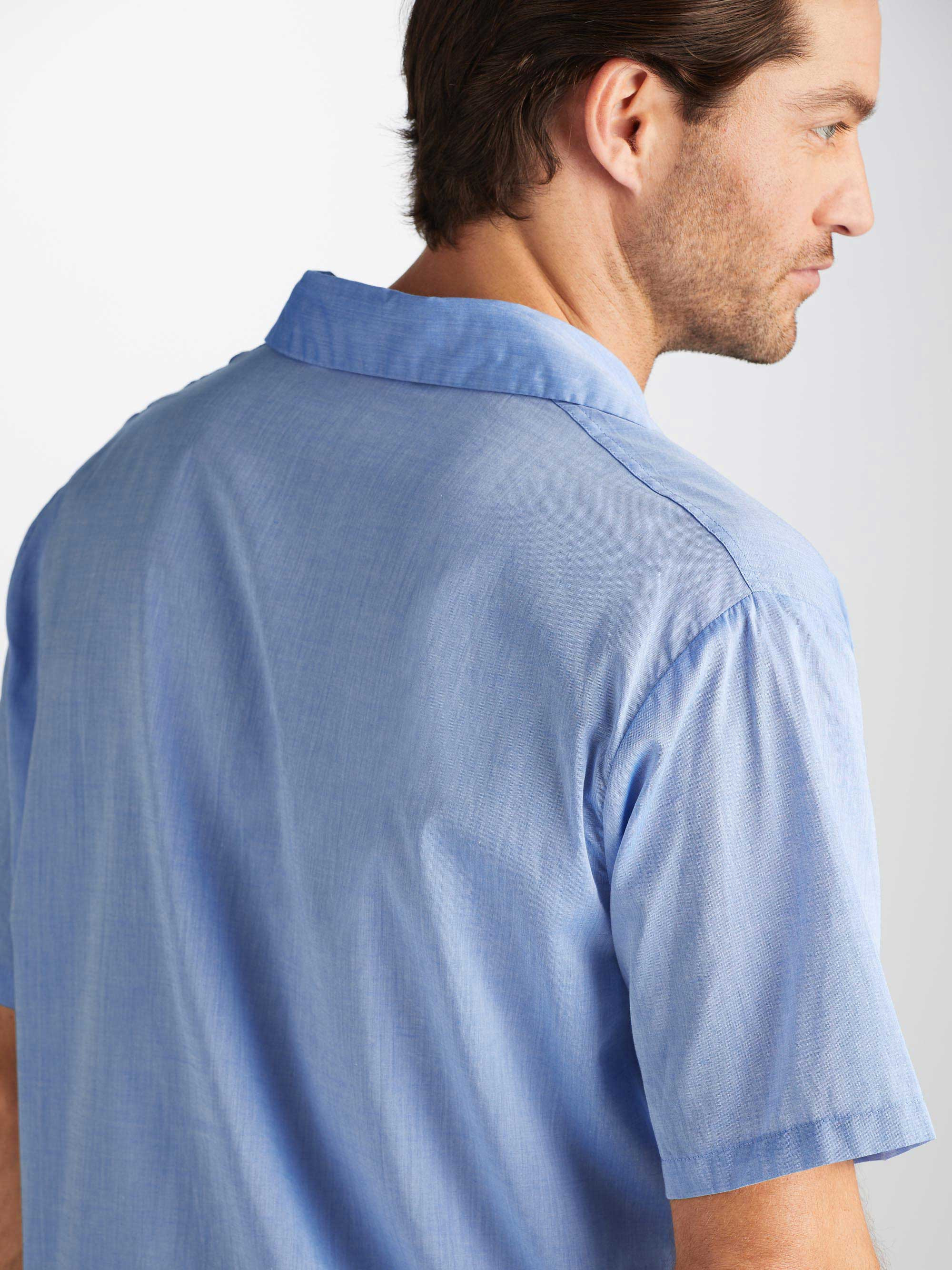 Men's Short Pyjamas Amalfi Cotton Batiste Blue - 6