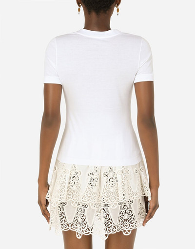 Dolce & Gabbana Jersey T-shirt with crystal DG embellishment outlook