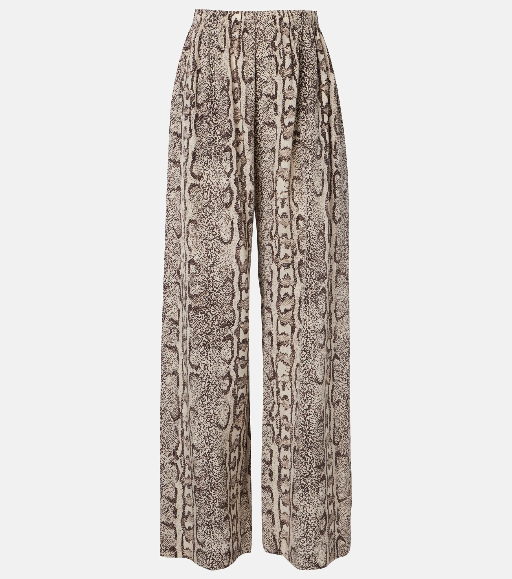 Snake-print silk palazzo pants - 1