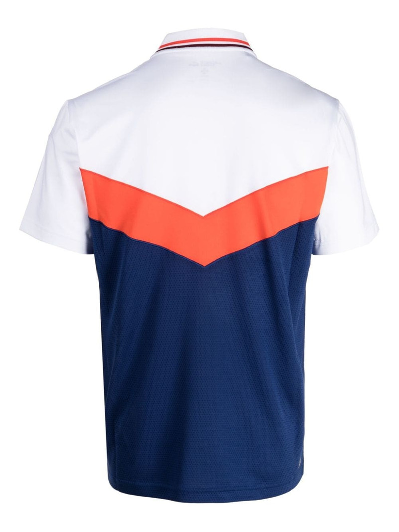 LACOSTE logo-patch panelled polo shirt outlook