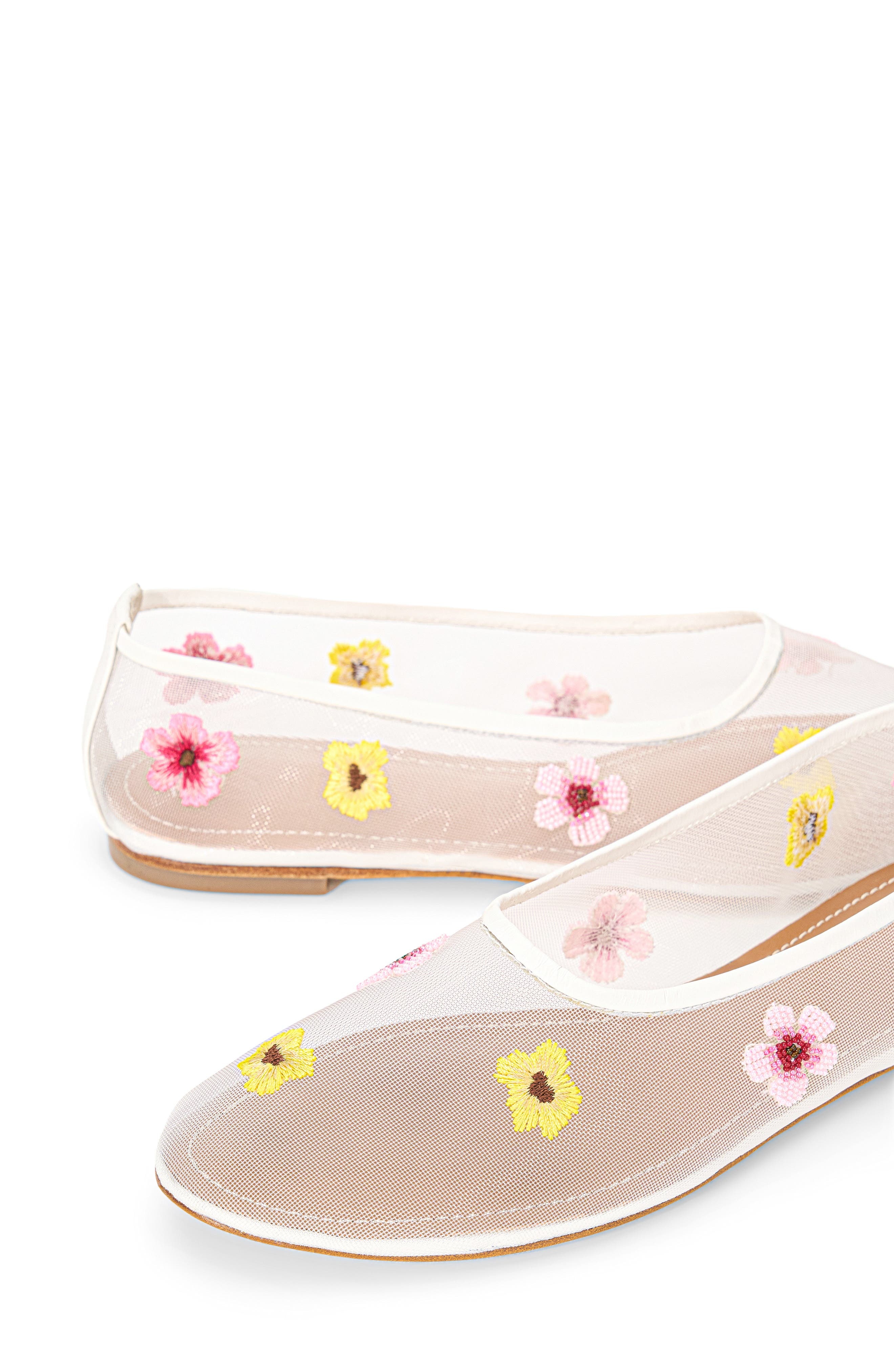 STAUD Alba Ballet Flat in Blossom Floral Mesh at Nordstrom - 4