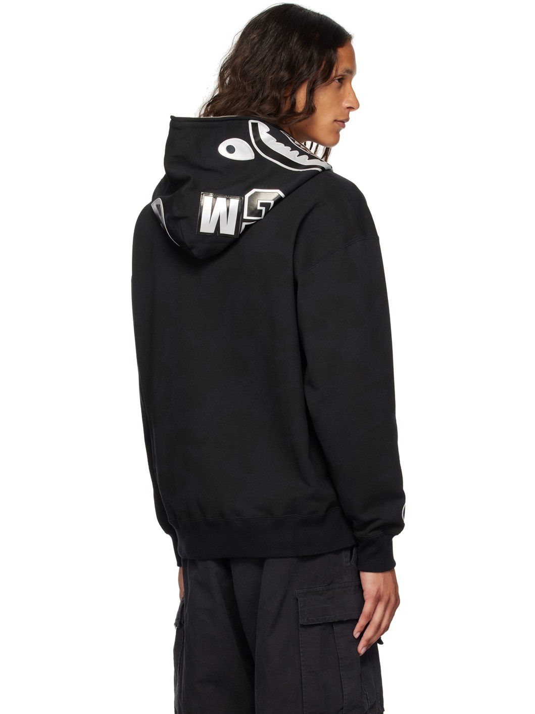 Black Ink Camo Shark Hoodie - 3