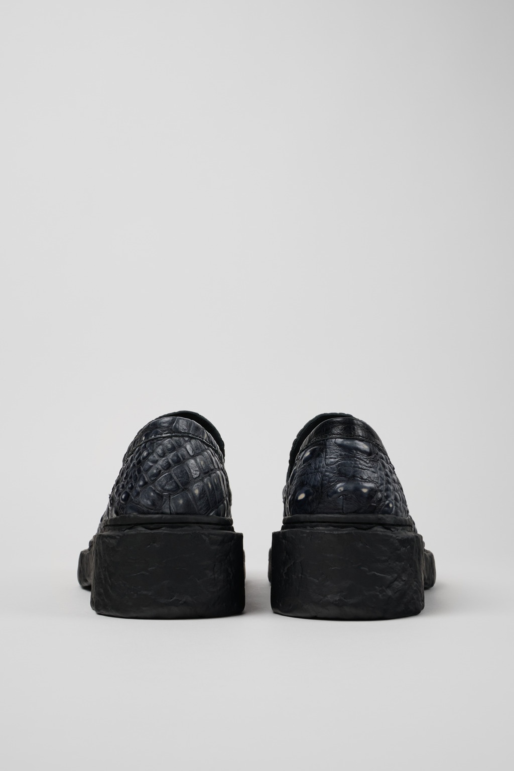 Gray Leather Loafers - 3
