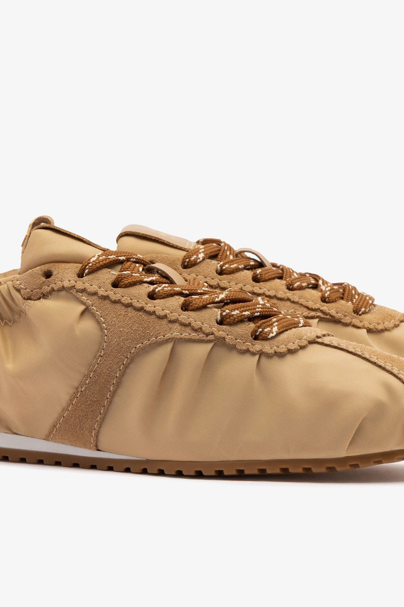 Stella Lite Sneaker In Peanut Nylon and Suede 5