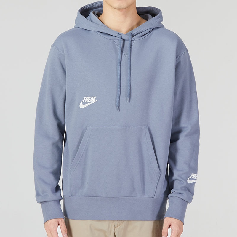 Men's Nike Logo Printing Drawstring Hooded Casual Blue DQ5650-493 - 4