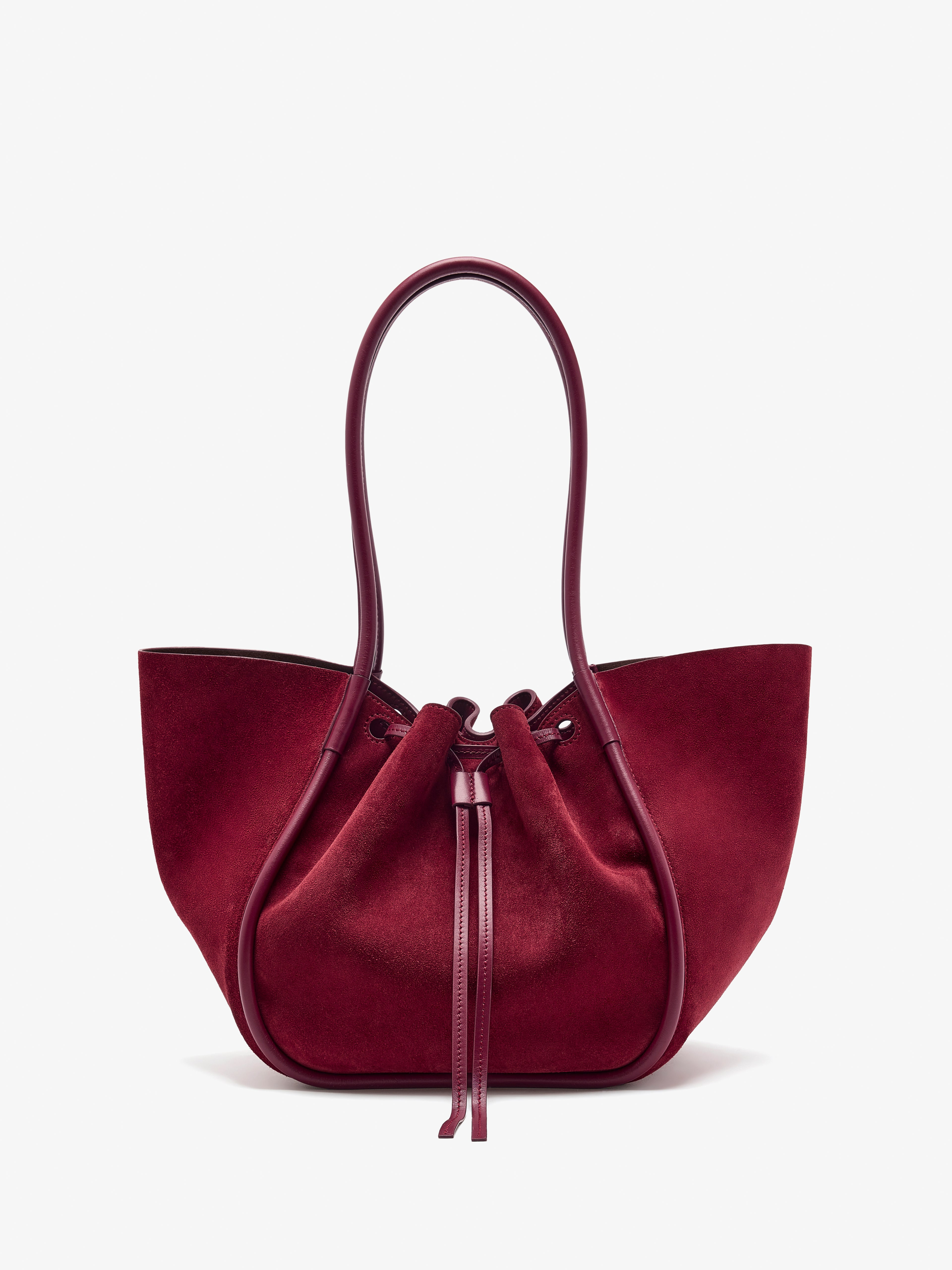 Large Ruched Tote in Soft Suede - 4