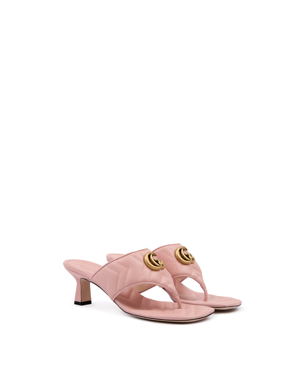 Gucci Mystic Pink Nappa Charlotte Leather Sandals - 2