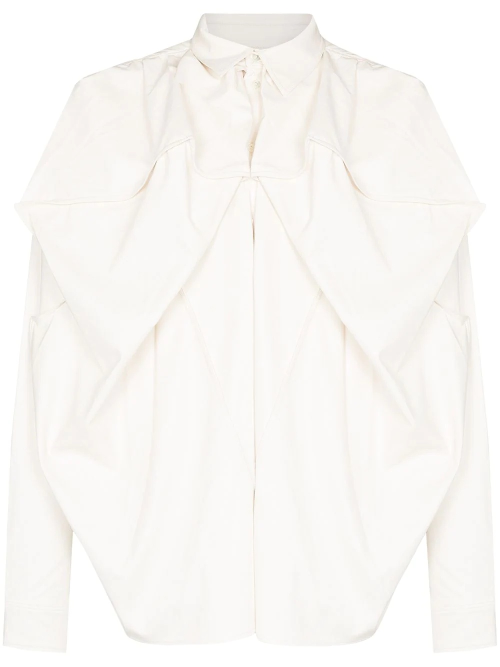 Pop Up draped-detailing shirt - 1