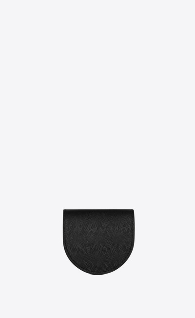 SAINT LAURENT coin purse in grain de poudre embossed leather outlook