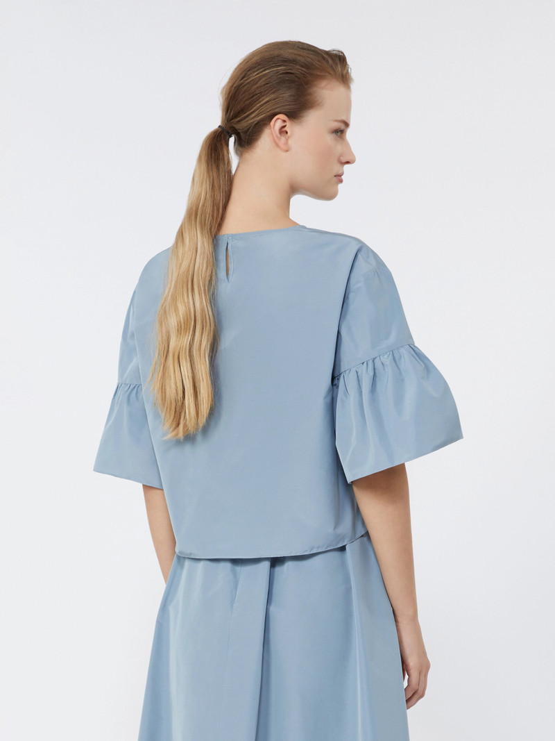BREAK Cotton taffeta cropped blouse - LIGHT BLUE 4