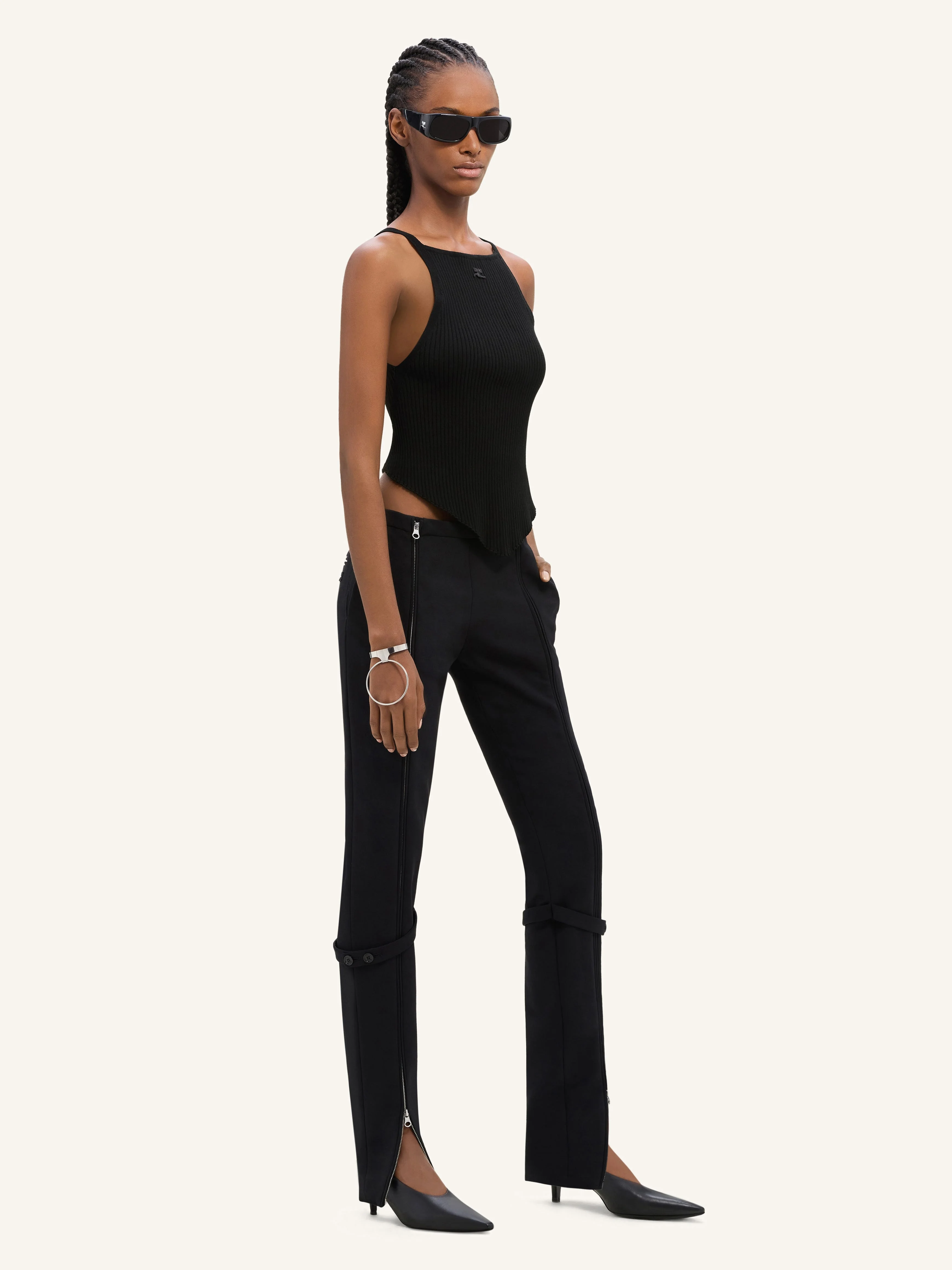 courrèges POINTY RIB KNIT TANK TOP | REVERSIBLE