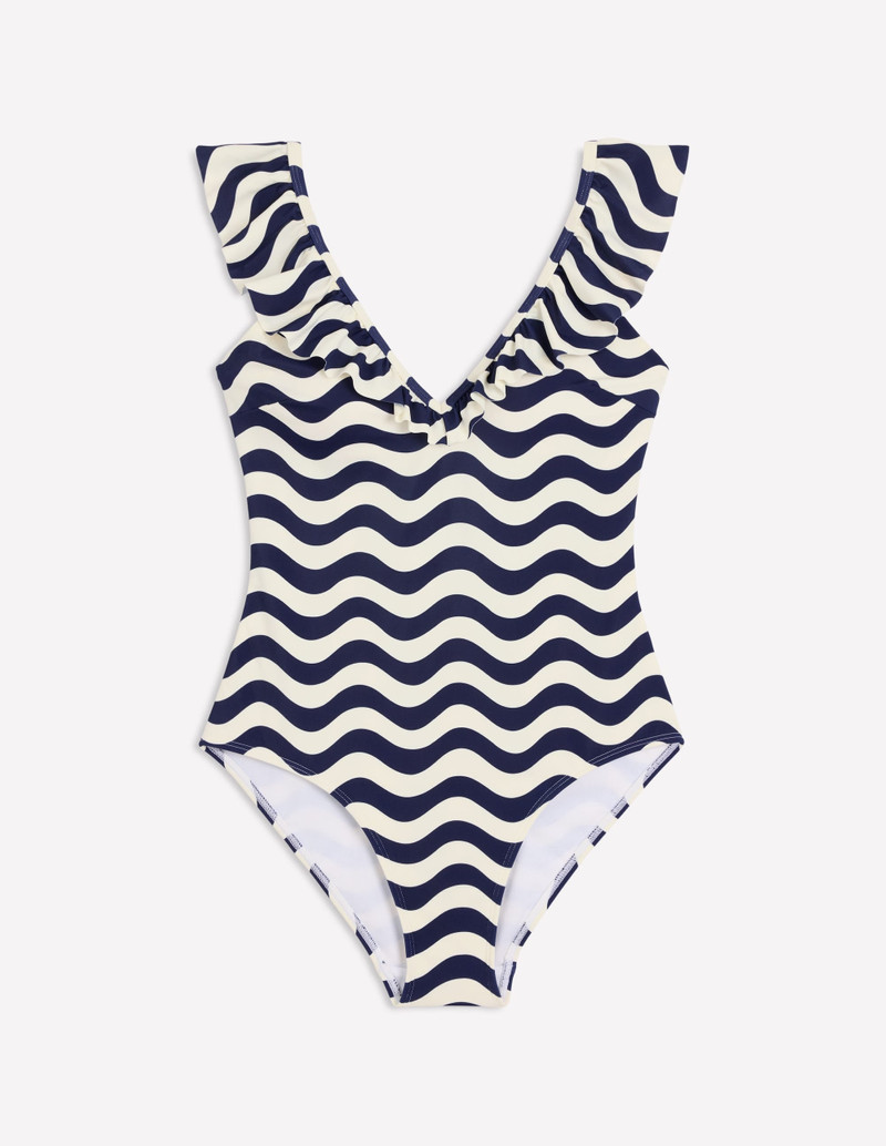 Evia Ruffle Swimsuit-French Navy, Mono Wave 6
