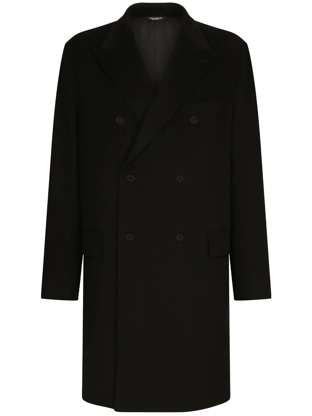 double-breasted wool coat - 1