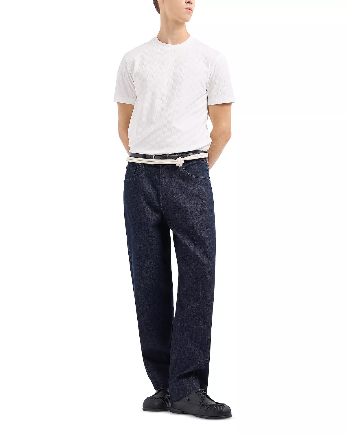 Cotton Jersey Chevron Jacquard Tee - 2
