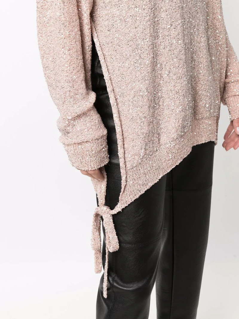 sequinned side-tie jumper 5