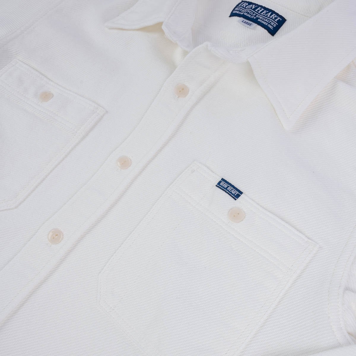 IHSH-279-WHT 7oz Soft Flannel Work Shirt - White - 9