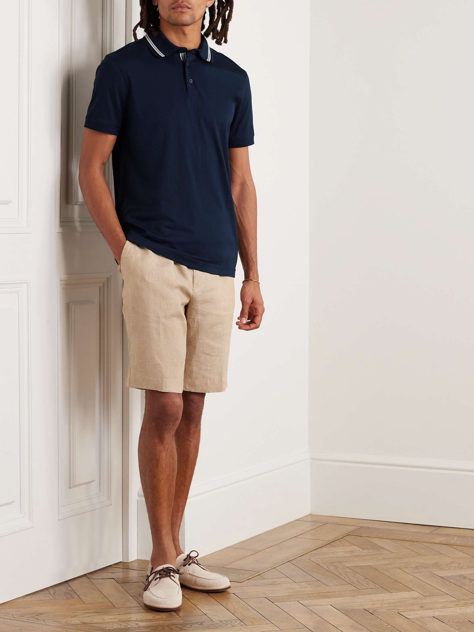 Dominic Striped Organic Cotton and Lyocell-Blend Polo Shirt - 2