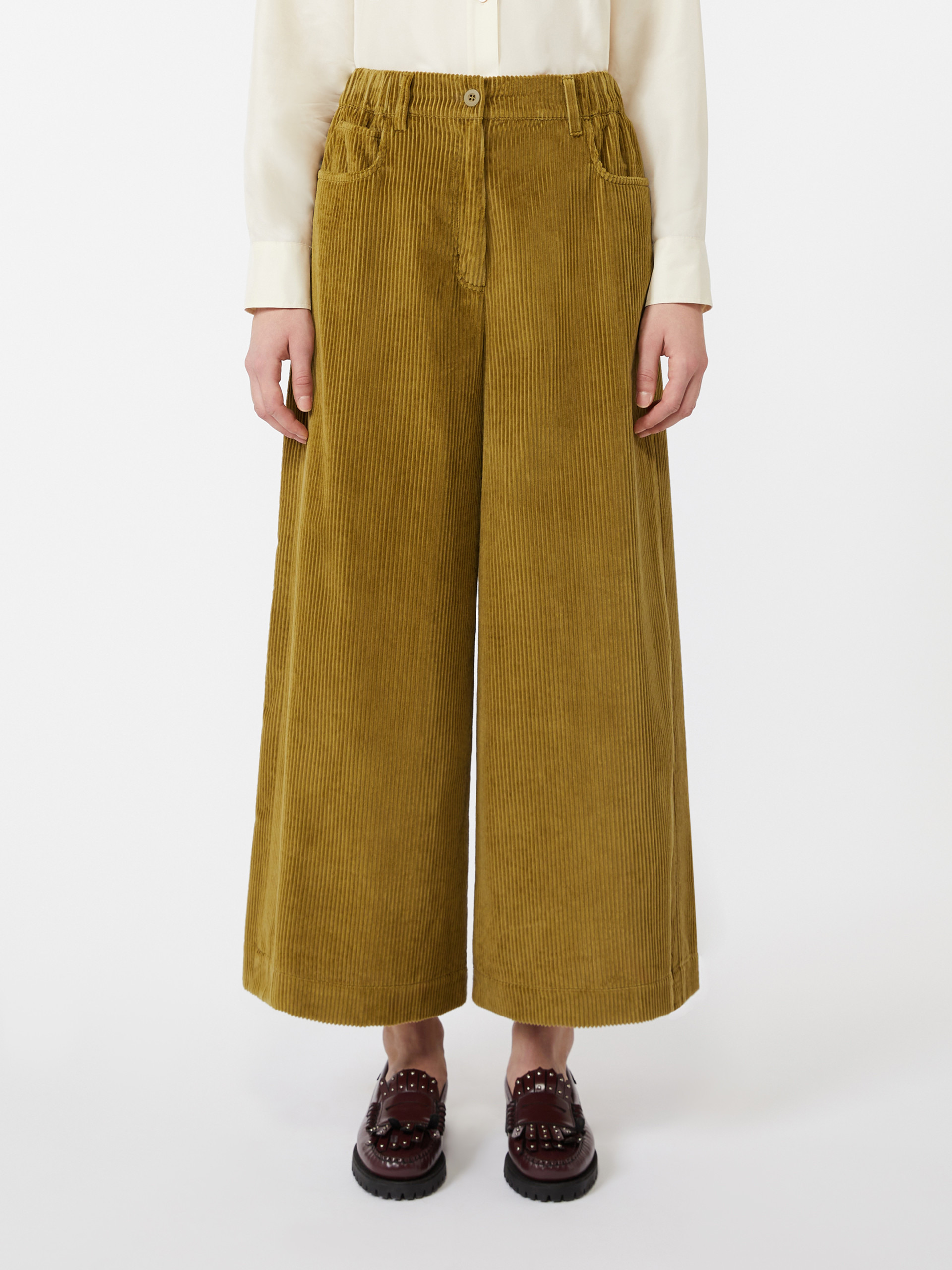 URSOLA Cropped cotton velvet trousers - 3