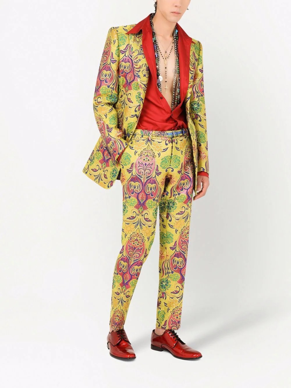 patterned jacquard suit jacket - 2