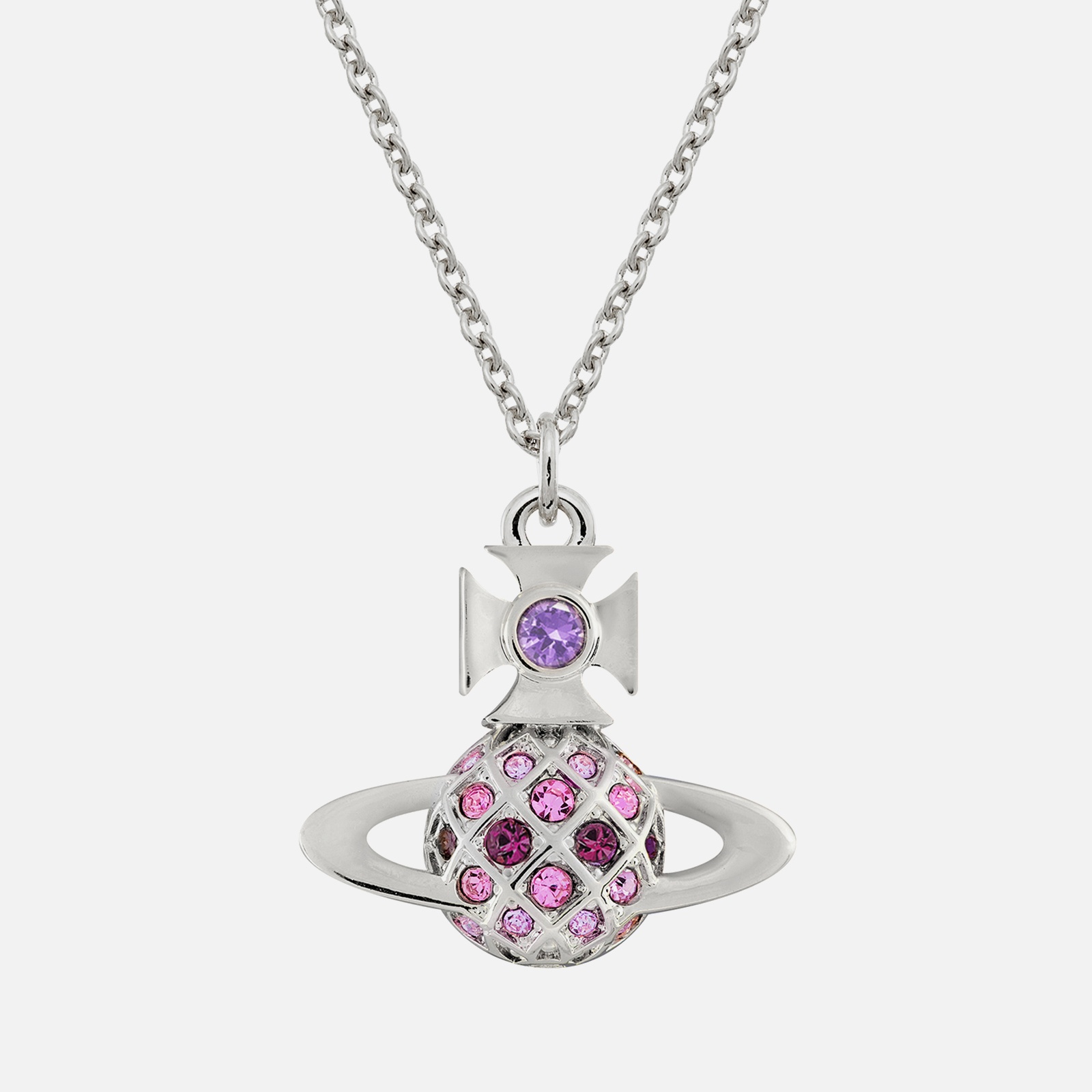 Vivienne Westwood Women's Willa Bas Relief Sivler Tone Pendant Necklace - Platinum/Violet Purple - 1