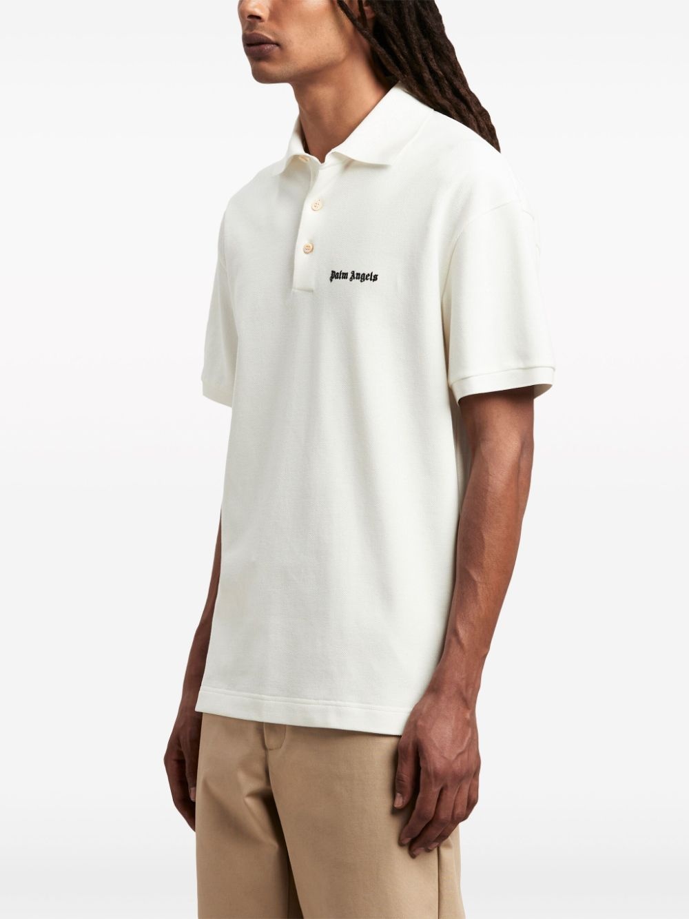 logo-print cotton polo shirt - 4