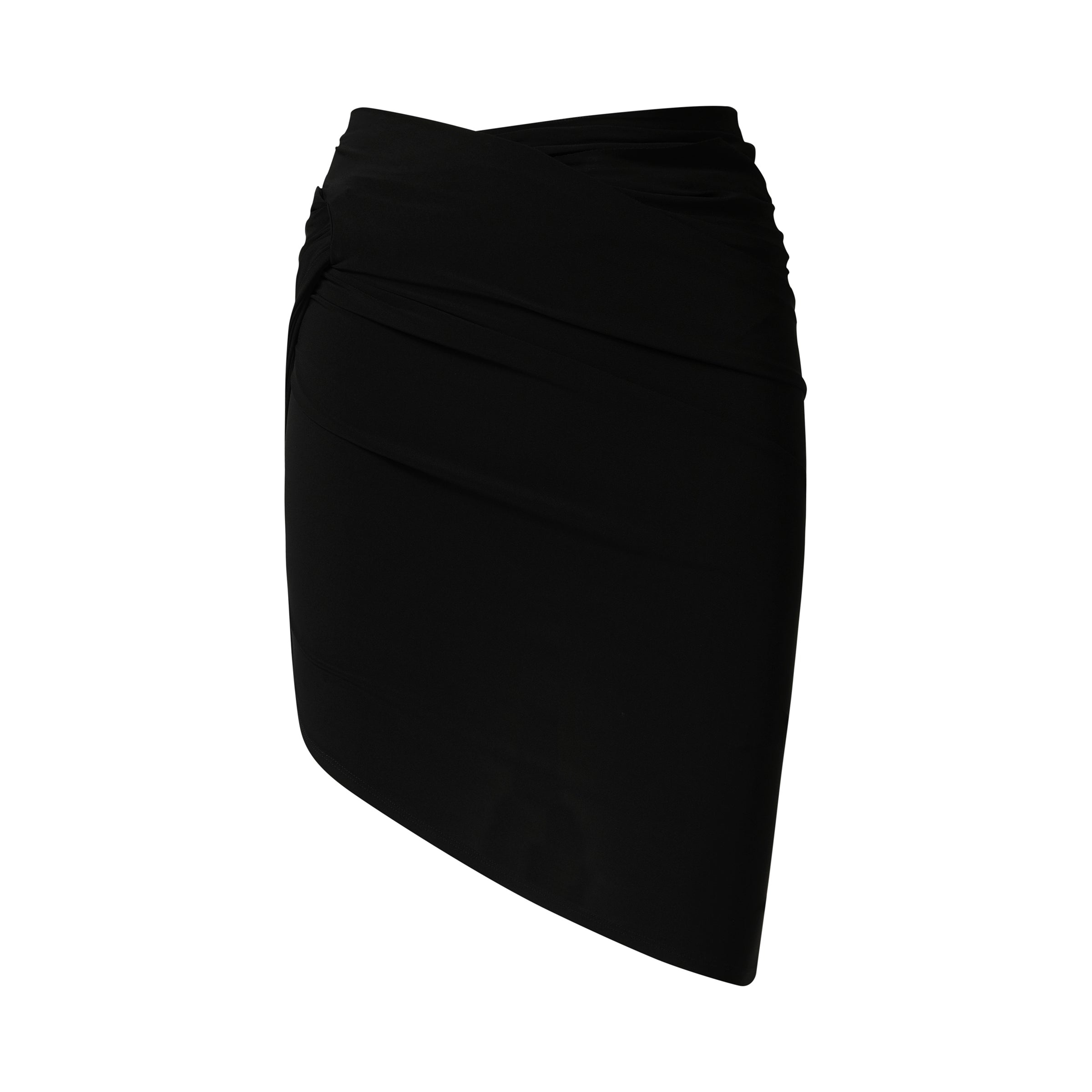 La Mini Jupe Drapeado in Black - 2