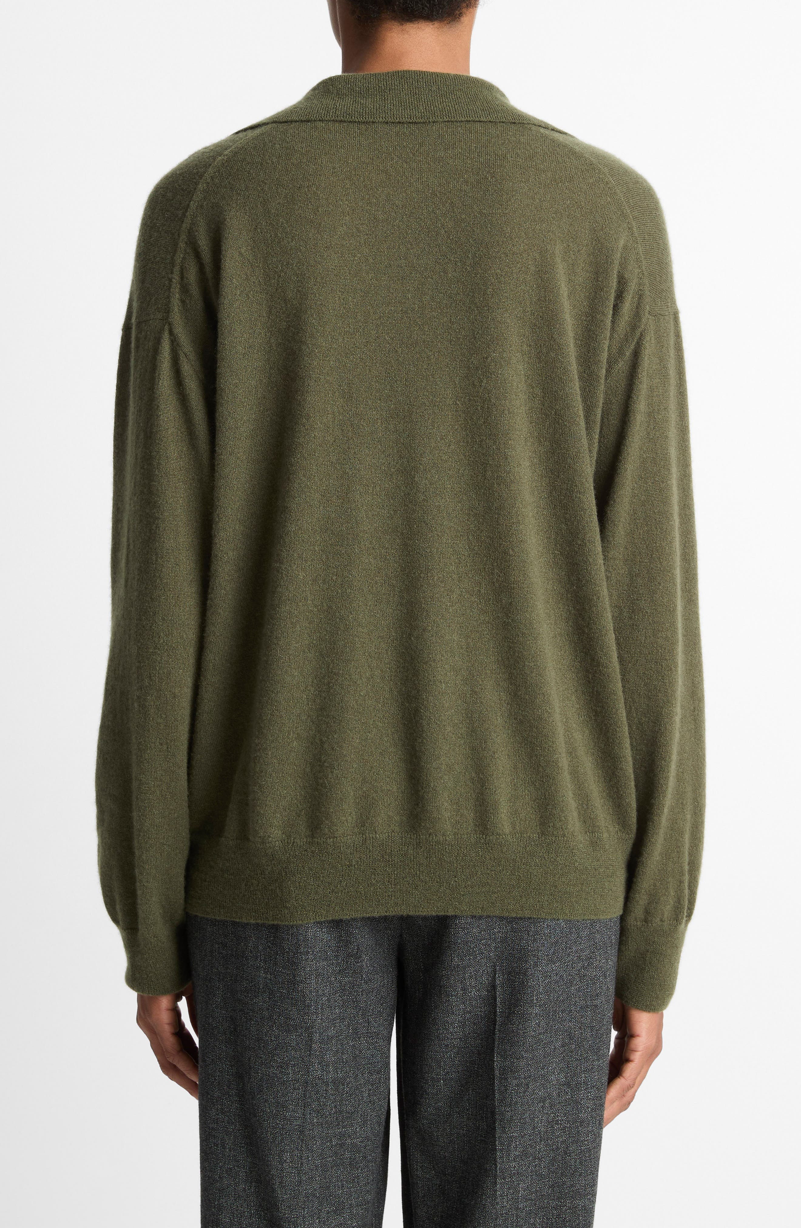 Vince Cashmere & Silk Polo Sweater in Herba at Nordstrom - 2