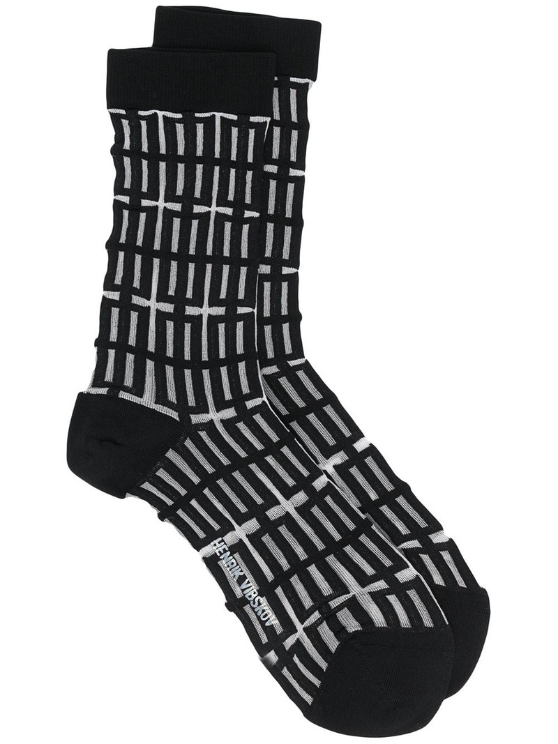 WINDOW TIME SOCKS FEMME - DARK GRID 1