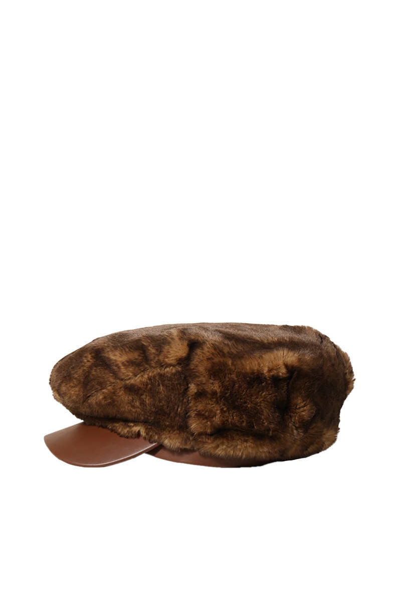 FAUX FUR DRIVER HAT / BRW 4