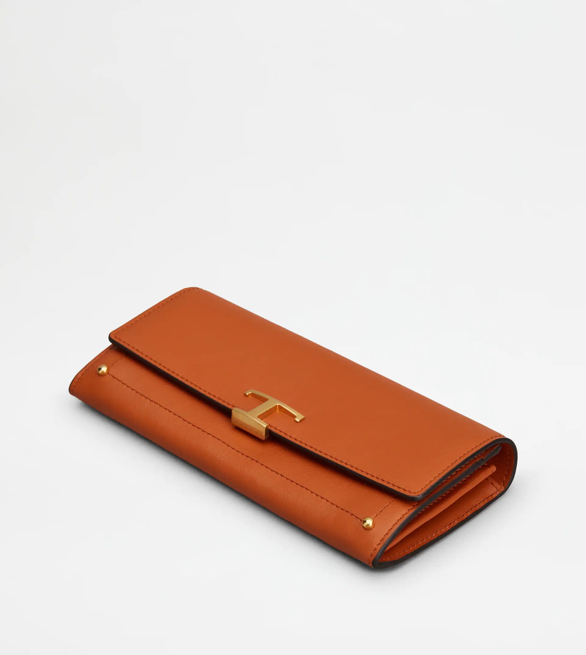 T TIMELESS WALLET IN LEATHER - ORANGE - 4